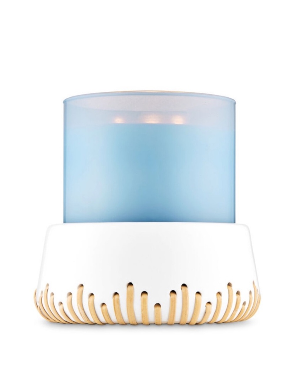 ✨Bath & Body Works Ceramic and Rattan 3-Wick Pedestal Candle Holder